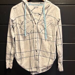 Columbia White and Blue Plaid Men's Shirt